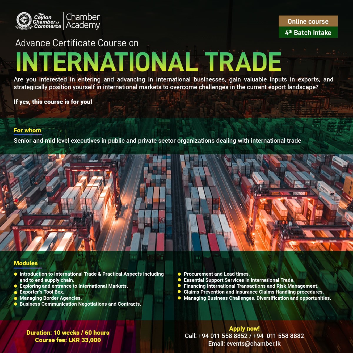 Advanced Certificate Course on International Trade